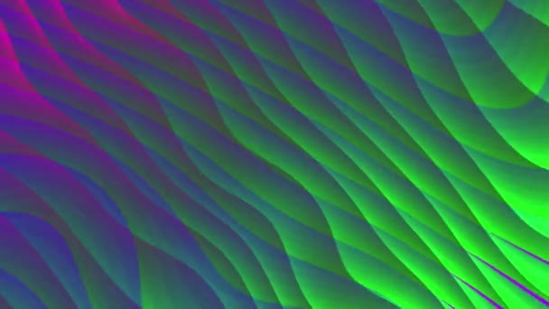 緑と紫の色合いの抽象的なカラフルな波パターンの背景 — ストック動画