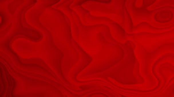 Abstraktní Červené Vlnité Vzor Pozadí Připomínající Plynulý Pohyb Nebo Topografický — Stock video
