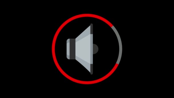 Ніякого Звуку Піктограма Гучномовця Звук Ізольовані Чорному Тлі С_24 — стокове відео