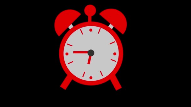 24小时循环中的动画壁钟 用移动的箭锁住时钟白色背景上的石英钟表 S_47 — 图库视频影像