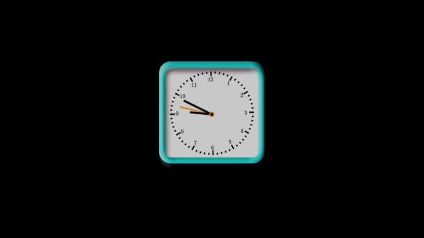 Reloj Pared Animado Bucle 24H Reloj Con Flechas Móviles Reloj — Vídeos de Stock