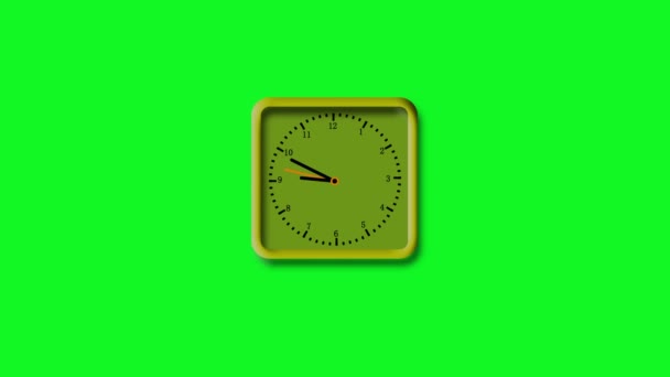 24小时循环中的动画壁钟 用移动的箭锁住时钟白色背景上的石英钟表 S_58 — 图库视频影像