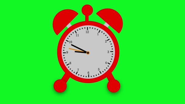 24時間ループでアニメーションされた壁時計 矢を動かして時計 白い背景にあるクォーツの壁時計 S_66について — ストック動画