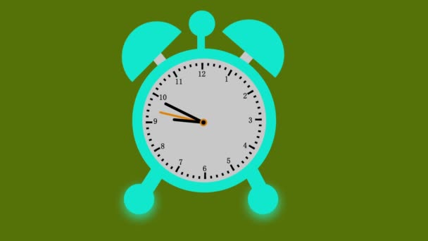 Płaski Zegar Animacji Godzin Zegar Ścienny Kwarcowy Izolowanym Tle S_74 — Wideo stockowe