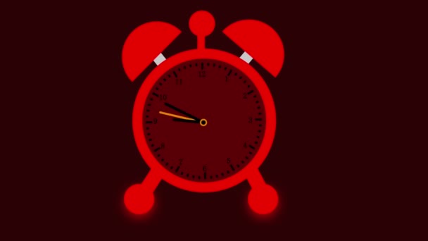Animación Reloj Plano Horas Reloj Pared Cuarzo Sobre Fondo Aislado — Vídeo de stock