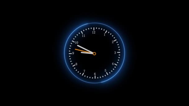 Animação Relógio Plano Horas Relógio Parede Quartzo Fundo Isolado S_77 — Vídeo de Stock