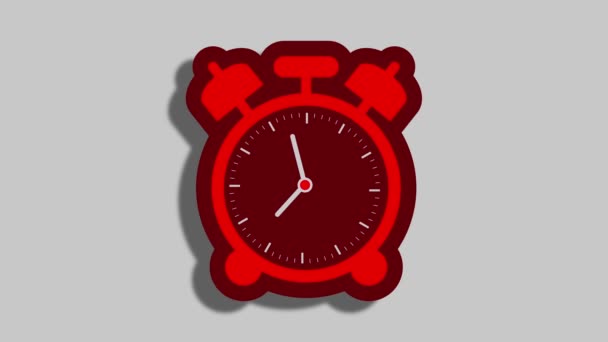 Animação Relógio Plano Horas Relógio Parede Quartzo Fundo Isolado S_92 — Vídeo de Stock