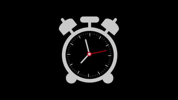 Επίπεδη Ρολόι Κινούμενα Σχέδια Ώρες Ρολόι Χαλαζία Τοίχου Φόντο Απομόνωσης — Αρχείο Βίντεο