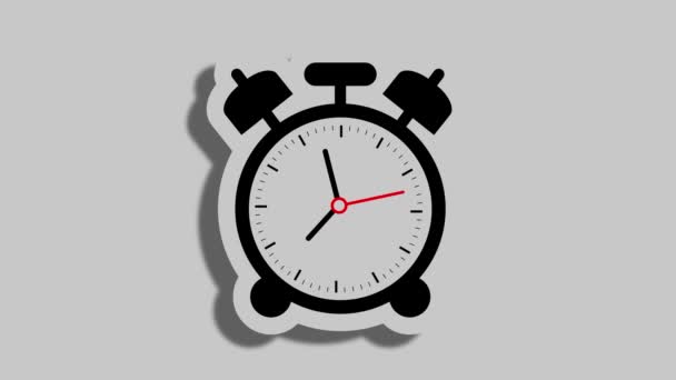 Animação Relógio Plano Horas Relógio Parede Quartzo Fundo Isolado S_95 Filmagem De Stock