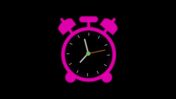 Animación Reloj Plano Horas Reloj Pared Cuarzo Sobre Fondo Aislado — Vídeos de Stock