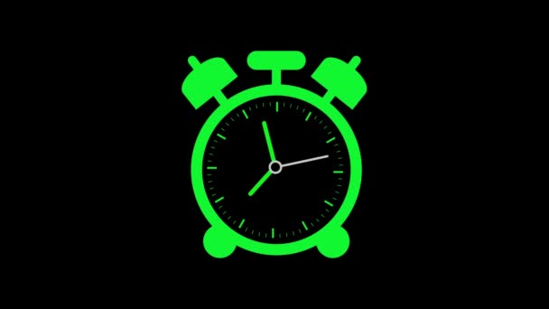 Płaski Zegar Animacji Godzin Zegar Ścienny Kwarcowy Izolowanym Tle S_102 — Wideo stockowe