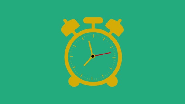 Animación Reloj Plano Horas Reloj Pared Cuarzo Sobre Fondo Aislado — Vídeo de stock
