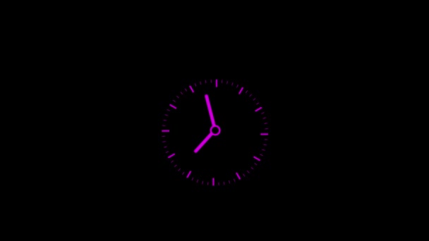Płaski Zegar Animacji Godzin Zegar Ścienny Kwarcowy Izolowanym Tle S_111 — Wideo stockowe