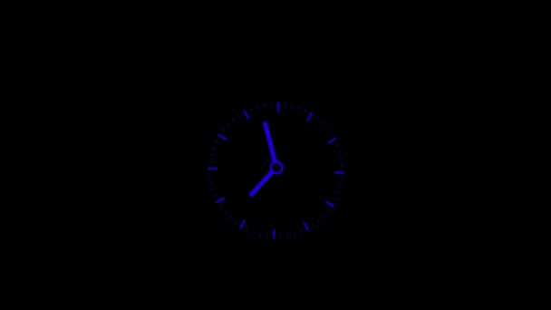 Płaski Zegar Animacji Godzin Zegar Ścienny Kwarcowy Izolowanym Tle S_109 — Wideo stockowe
