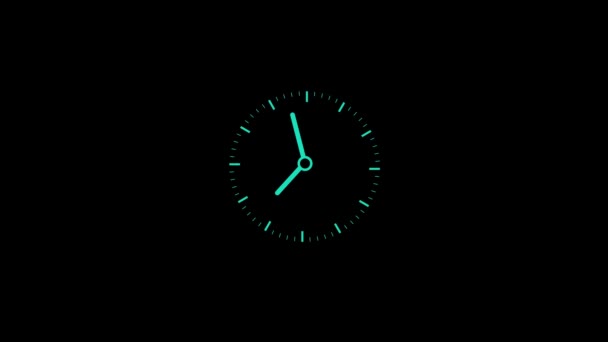 Płaski Zegar Animacji Godzin Zegar Ścienny Kwarcowy Izolowanym Tle S_110 — Wideo stockowe