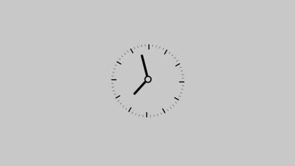 Płaski Zegar Animacji Godzin Zegar Ścienny Kwarcowy Izolowanym Tle S_113 — Wideo stockowe