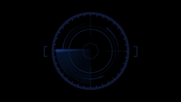 Niebieski Kolor Wyszukiwania Animacji Ekranu Radarowego Dane Cyfrowe Ekranie Hologramu — Wideo stockowe