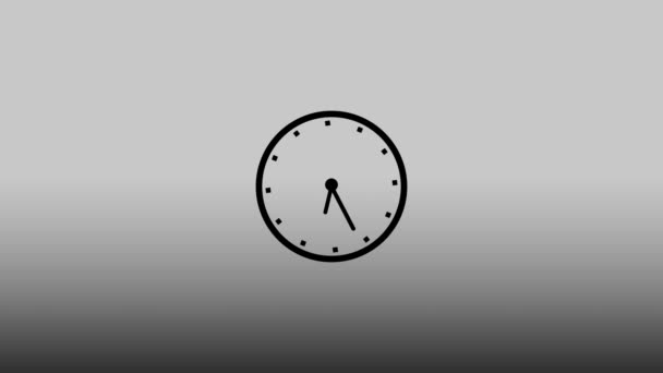 Animación Del Reloj Sobre Fondo Color Gris Gráficos Movimiento Reloj — Vídeo de stock