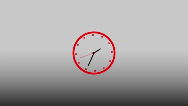 灰色背景下的时钟动画 钟表运动图形 — 图库视频影像
