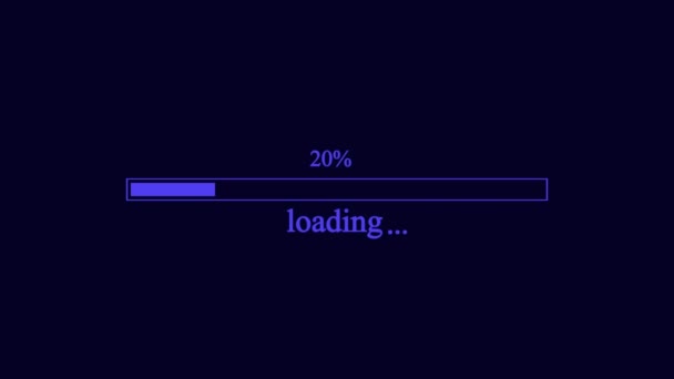 Loading Bar Animation Futuristic Progress Loading Bar 100 Percent Darkness — Stock Video