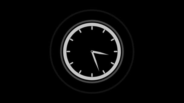 Reloj Cuenta Atrás Horas Del Día Rápido Speed Clock Cara — Vídeos de Stock