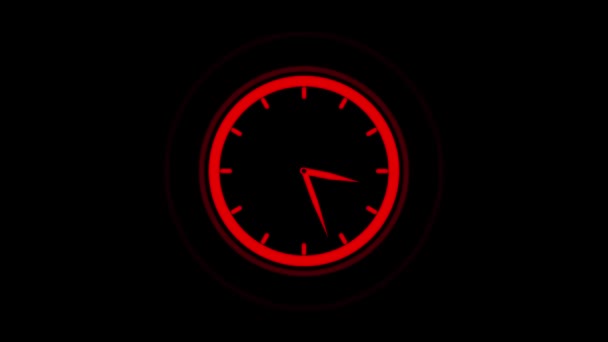 Reloj Cuenta Atrás Horas Del Día Rápido Speed Clock Cara — Vídeo de stock