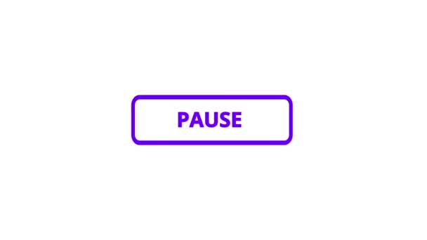 Pink Color Pause Click Button Animation White Background — Stock Video