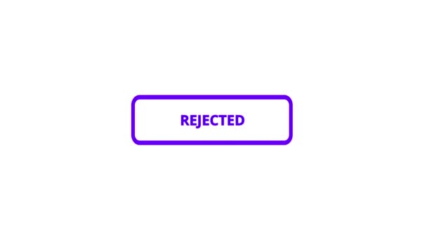 Pink Color Rejected Click Button Animation White Background — Stock Video