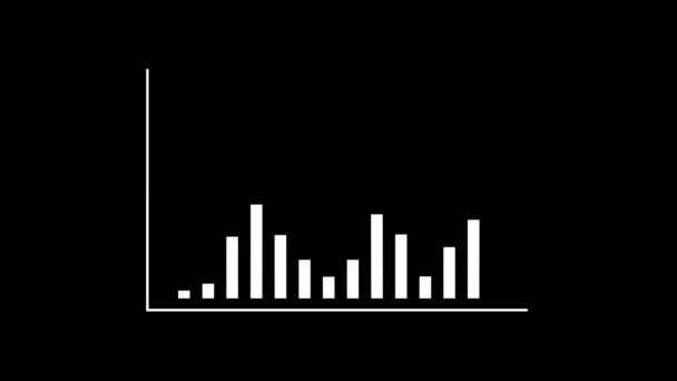 Geanimeerde Witte Lijn Business Grafiek Met Pijl Business Grafiek Toont — Stockvideo