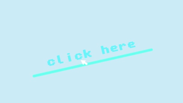 Pink Kleur Klik Hier Klik Knop Animatie Witte Achtergrond — Stockvideo