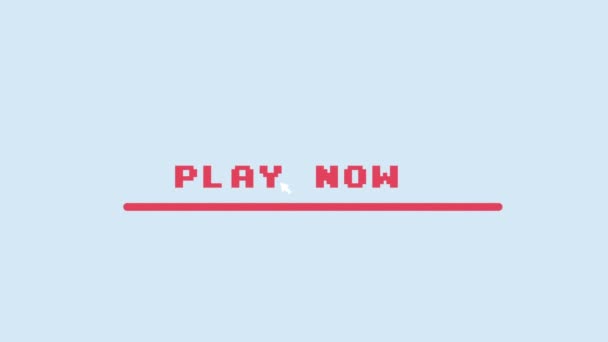 Pink Cor Jogar Agora Clique Animação Botão Fundo Branco — Vídeo de Stock