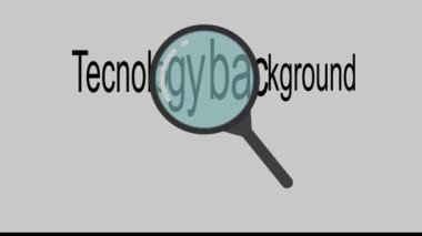 beyaz arkaplan ile büyütme cam animasyonunda siyah renk teknolojisi arka planı .