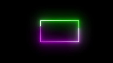 Alev Yangını Neon parlak Kırpma Kare Çerçevesi.