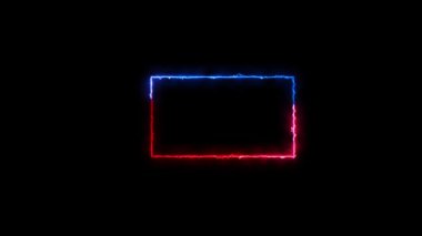 Alev Yangını Neon parlak Kırpma Kare Çerçevesi.
