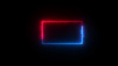 Alev Yangını Neon parlak Kırpma Kare Çerçevesi.