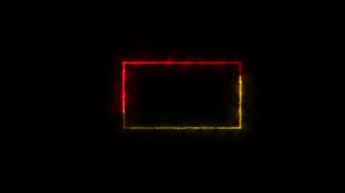 Alev Yangını Neon parlak Kırpma Kare Çerçevesi.