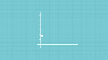 İş grafiği çizelgesi ve Cyan renk arkaplanı üzerinde ticari kâr oku. Animasyon geçmişi. kb_42