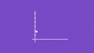 İş grafiği çizelgesi ve Cyan renk arkaplanı üzerinde ticari kâr oku. Animasyon geçmişi. kb_43