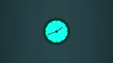 Gri bir arka planda minimalist duvar saati. Canlandırılmış saat canlandırması.