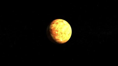 Uzaydaki Venüs gezegeni. Venüs gezegeni karanlık bir gece gökyüzüne karşı.