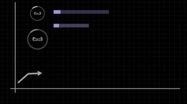 Çizgi çizgisi iş karları siyah arka planda büyüyor. k_214
