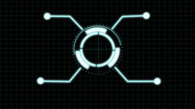 Teknoloji arka planı dijital HUD elemanı ileri teknoloji animasyonlu fütüristik ekran. k_269