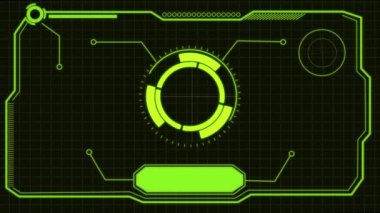 Teknoloji arka planı dijital HUD elemanı ileri teknoloji animasyonlu fütüristik ekran. k_274
