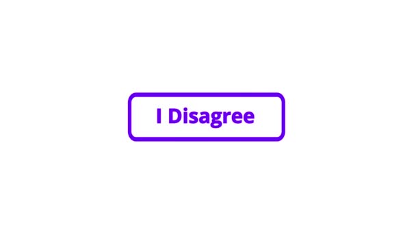 Pink Color Disagree Click Button Animation White Background — Stock Video