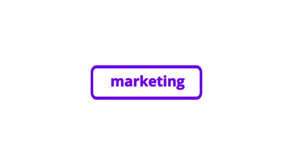 Pink Cor Marketing Clique Botão Animação Fundo Branco — Vídeo de Stock