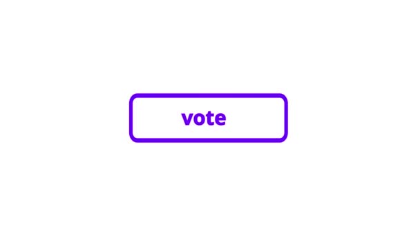 Pink Color Vote Click Button Animation White Background — Stock Video