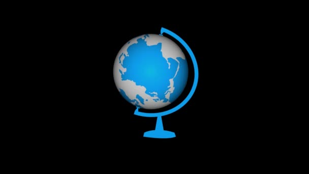 Чорно Білий Колір Земної Кулі Руці Анімована Мультяшна Земля — стокове відео