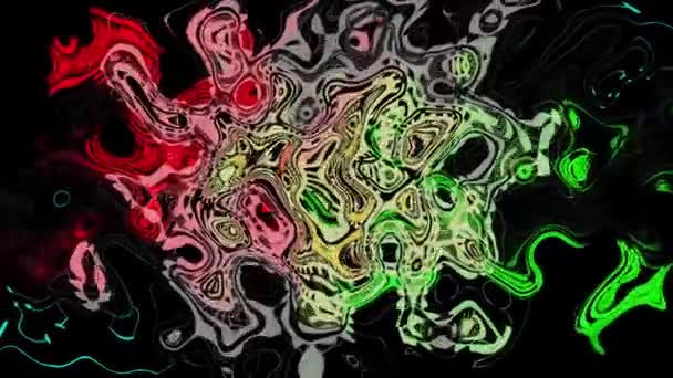 Барвиста Суміш Анімації Рідкої Петлі Чорної Хвилі — стокове відео