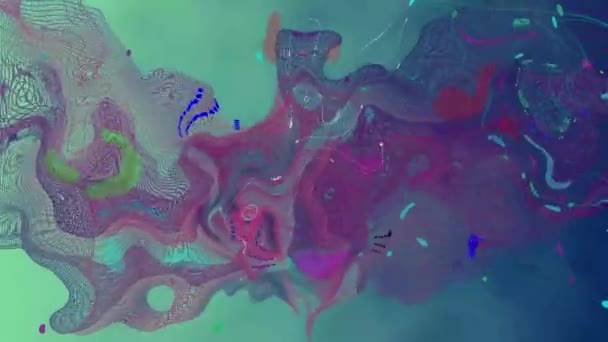 Mürekkep Dalgası Sıvı Döngü Animasyonunun Renkli Bir Karışımı — Stok video