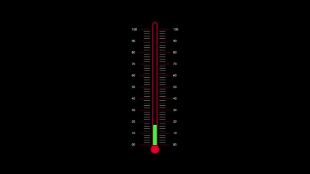 Макро Знімок Чисел Термометрі Синім Ртуттю Всередині A_145 — стокове відео